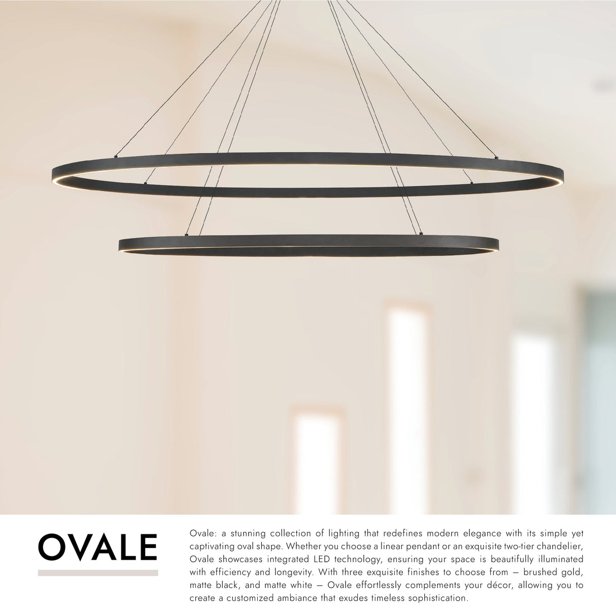 Kuzco Ovale 53-in 2 Layer Chandelier