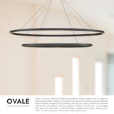 Kuzco Ovale 53-in 2 Layer Chandelier