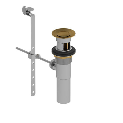 Riobel Sink Pop-Up Drain with Overflow Brushed Gold - image 1