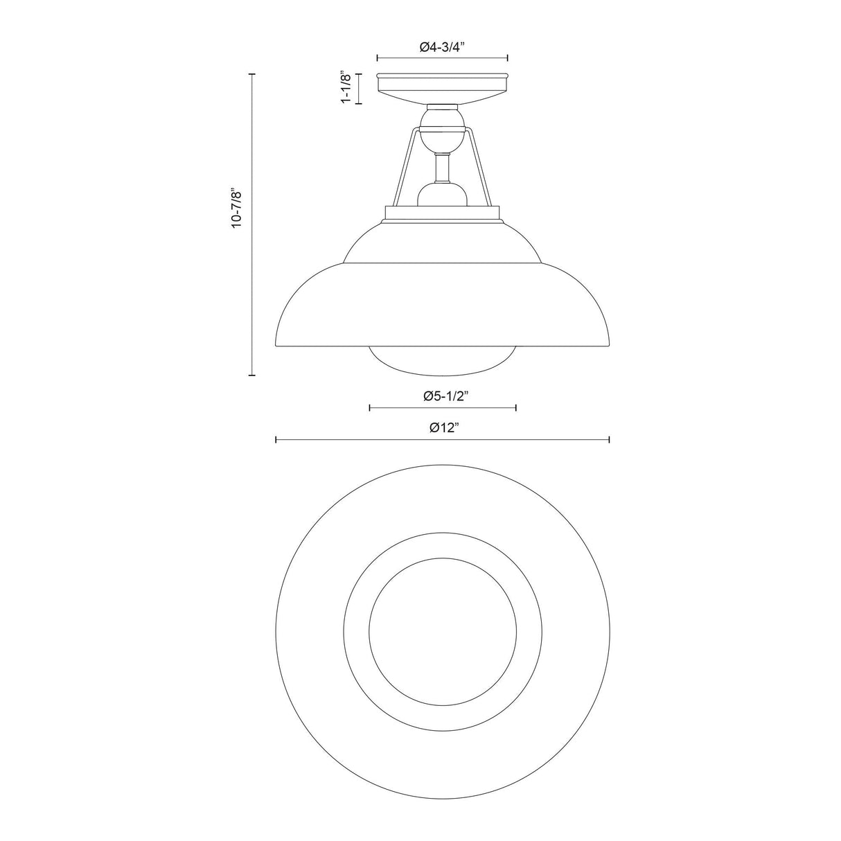 Alora Palmetto 12-in Semi-Flush Mount