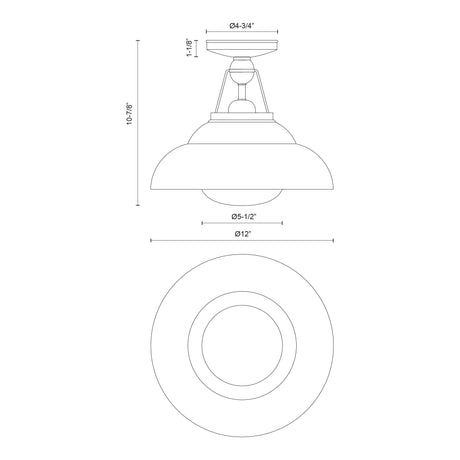 Alora Palmetto 12-in Semi-Flush Mount