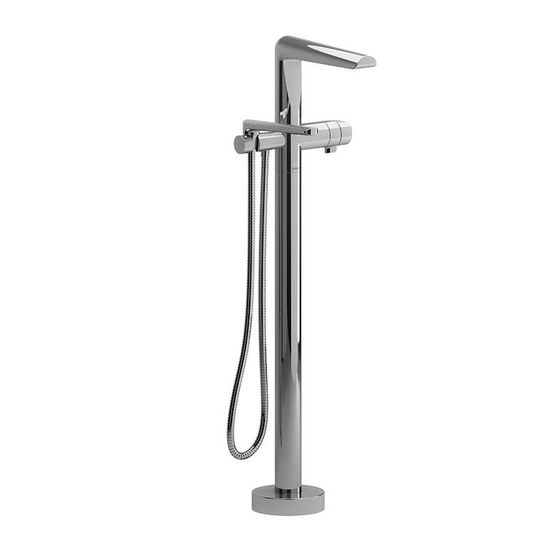 Parabola 2-way Type T (thermostatic) coaxial floor-mount tub filler with hand shower trim