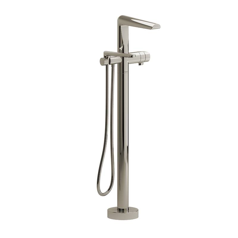Parabola 2-way Type T (thermostatic) coaxial floor-mount tub filler with hand shower trim