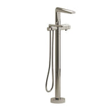 Parabola 2-way Type T (thermostatic) coaxial floor-mount tub filler with hand shower trim