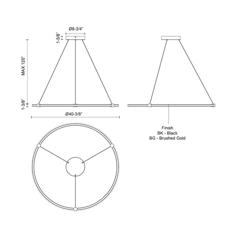 Kuzco Bruni 40-in Pendant