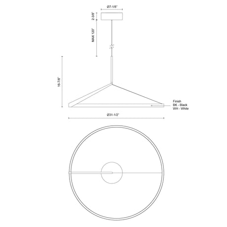 Kuzco Roda 31-in Pendant