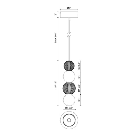 Alora Onyx 5-in Pendant