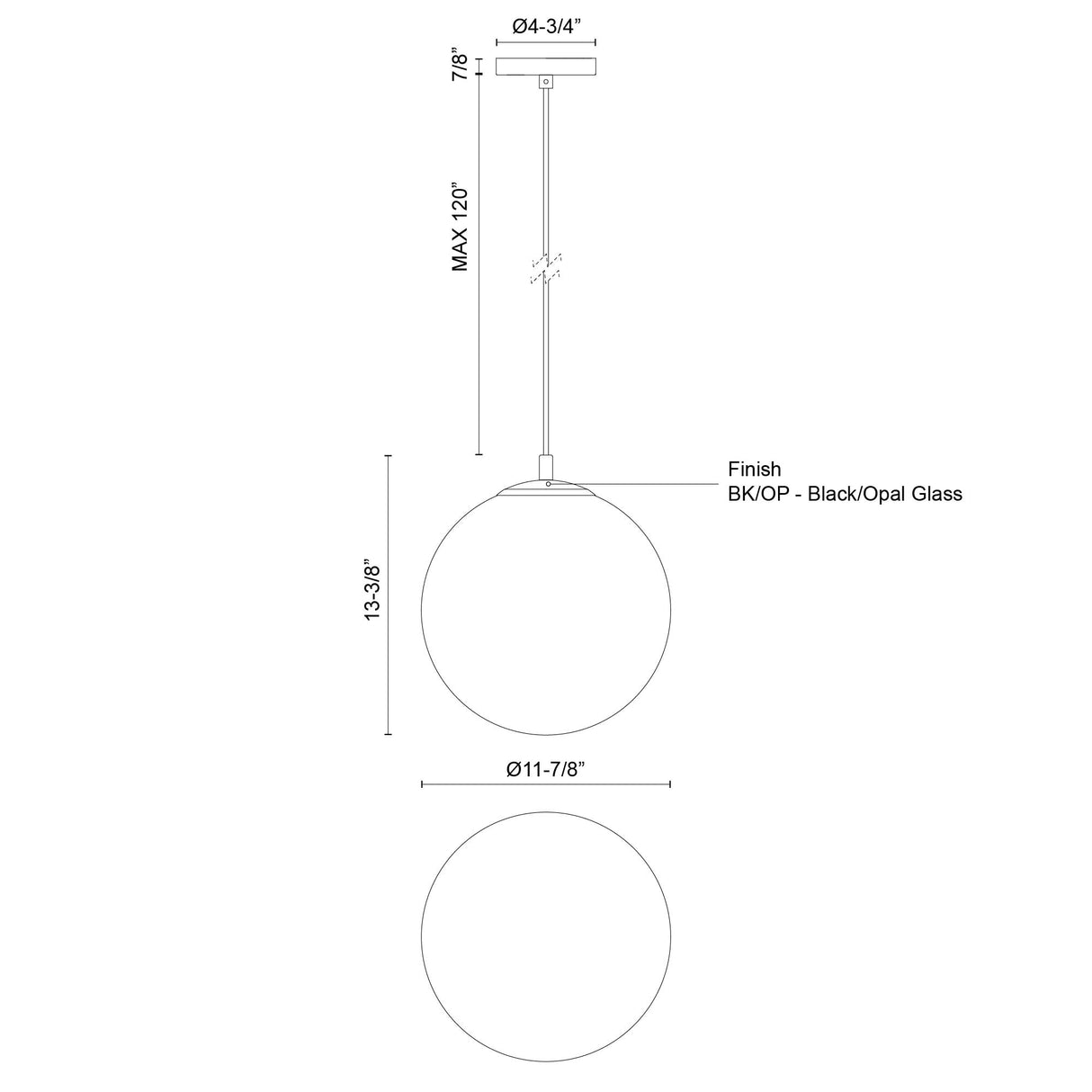Kuzco Marco 12-in Pendant