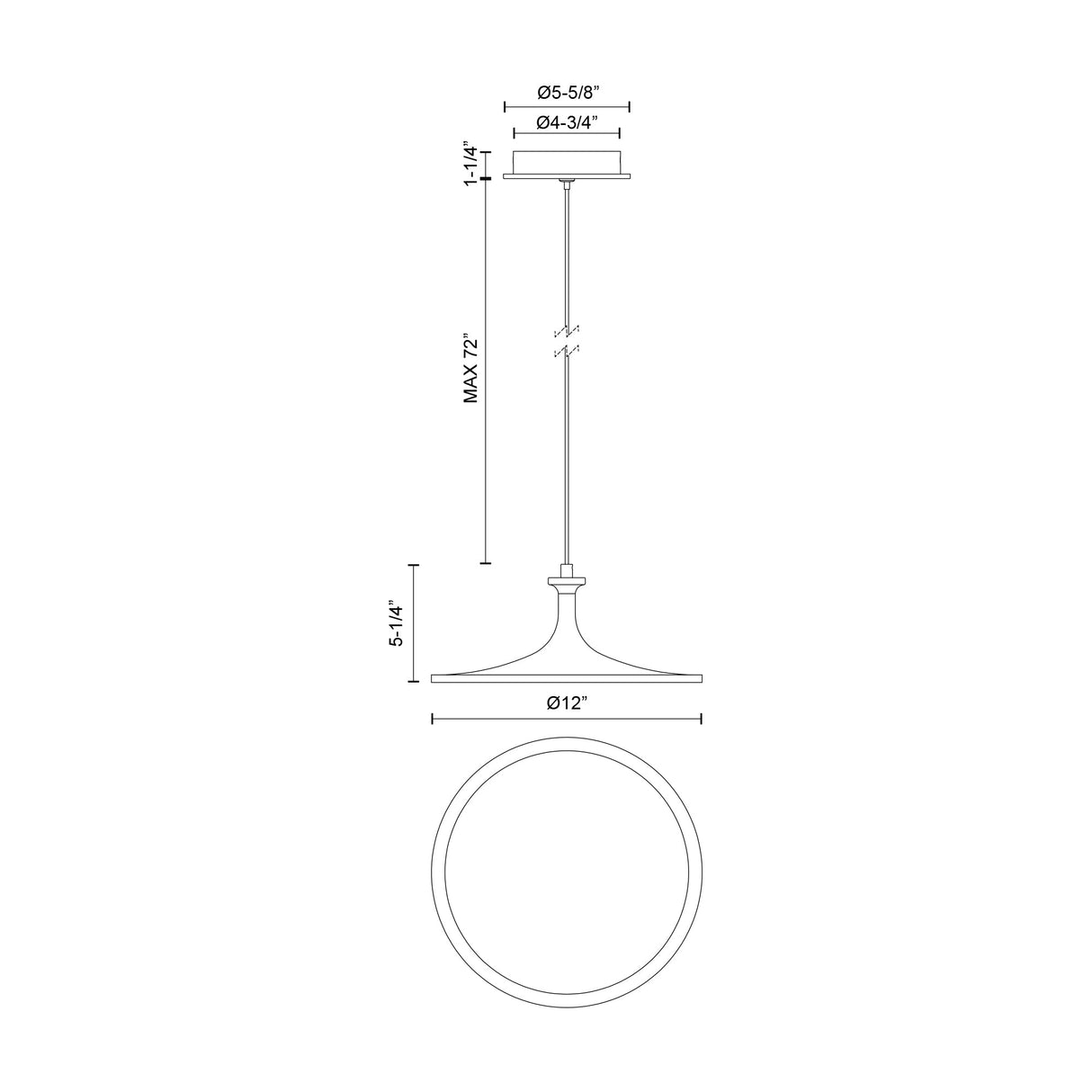 Alora Mood Issa 12-in Pendant