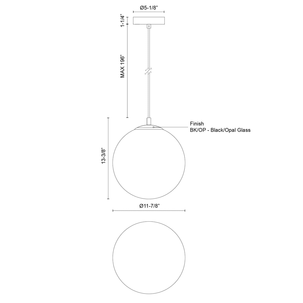Kuzco Marco 12-in (196-in Wire) LED Pendant