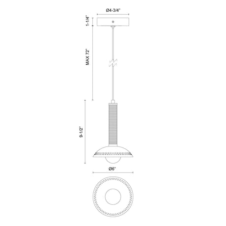 Alora Mood Arden 9-in (With Shade) Pendant