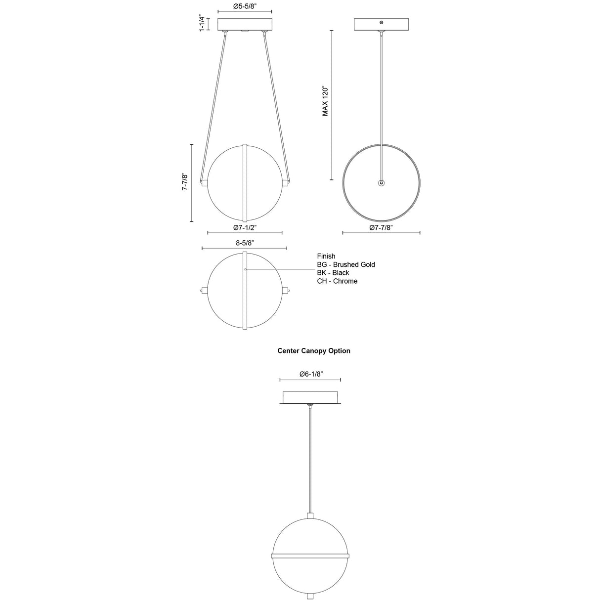 Kuzco Aries 8-in Pendant