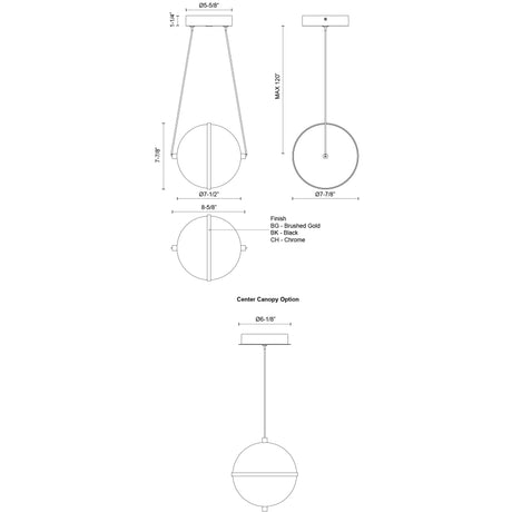 Kuzco Aries 8-in Pendant