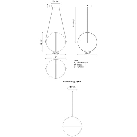 Kuzco Aries 12-in Pendant