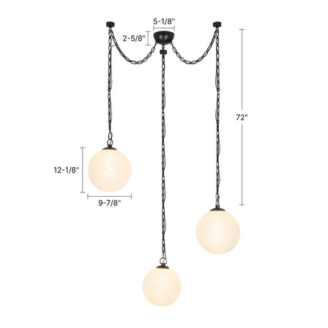 Alora Petra 12-in 3-Head Chandelier