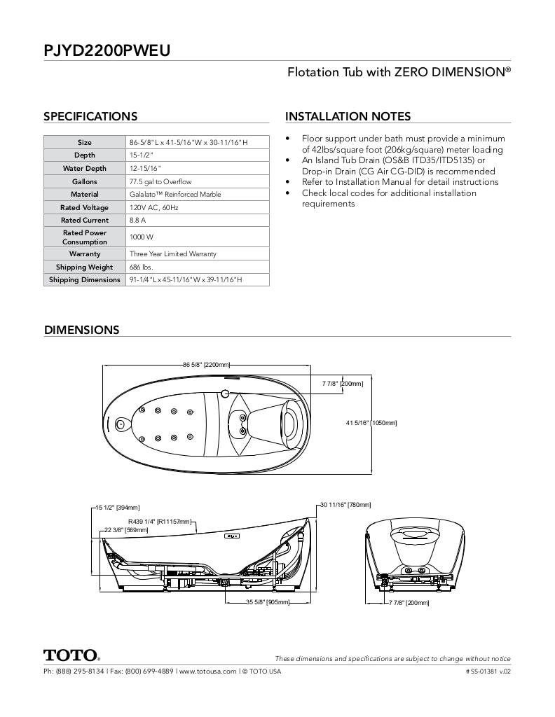 Flotation Tub With ZERO DIMENSION