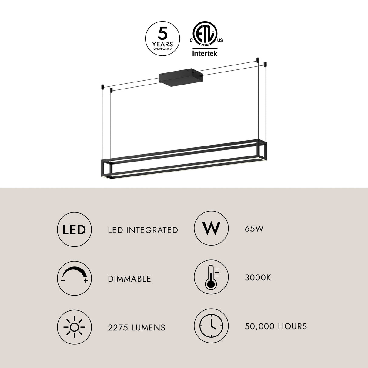 Kuzco Plaza 48-in Linear Pendant