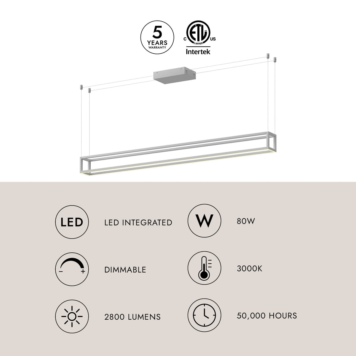 Kuzco Plaza 60-in Linear Pendant