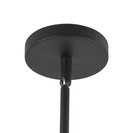 Alora Mood Plume chandelier canopy and stem in Matte Black, close-up