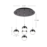 Kuzco Pluto 4-in 5 Head Multi Pendant