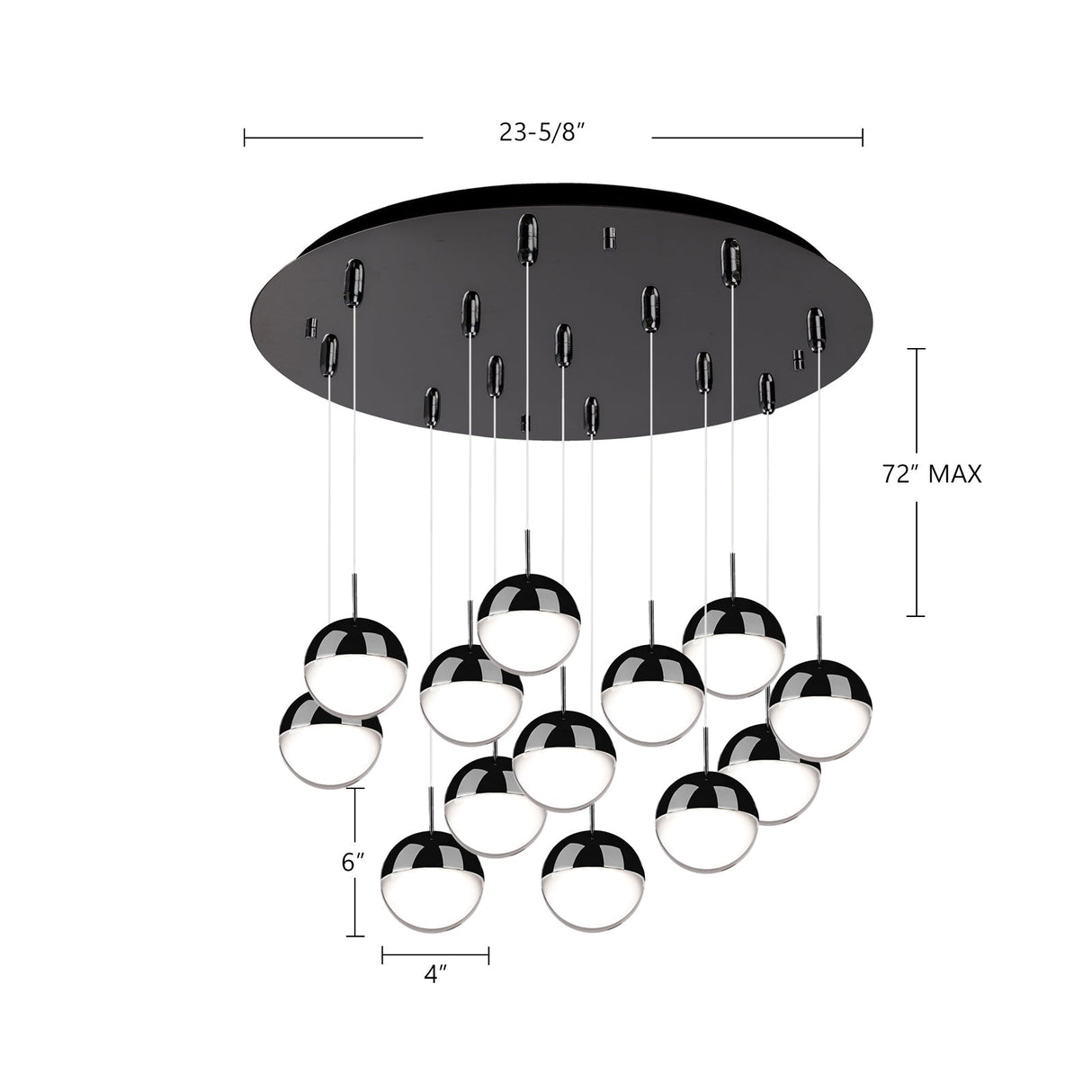 Kuzco Pluto 4-in 13 Head Multi Pendant