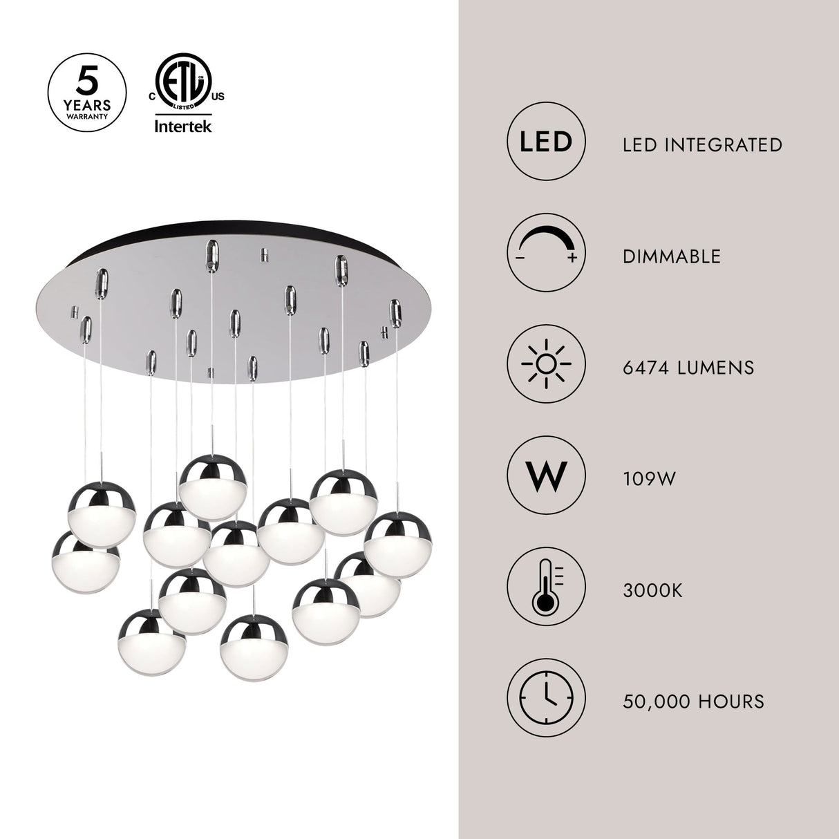 Kuzco Pluto 4-in 13 Head Multi Pendant