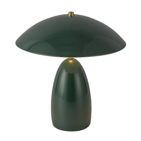 Poppy 12-inch table lamp in Pine Green, front view