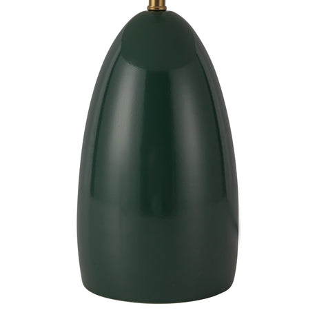 Close-up of the Poppy table lamp base in Pine Green