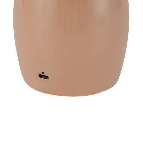 Close-up of the Poppy 9-inch lamp base in Peach showing the port