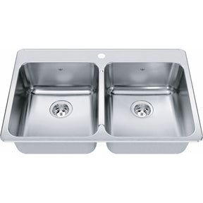 Steel Queen Drop In Sink QDLA2233-8-1