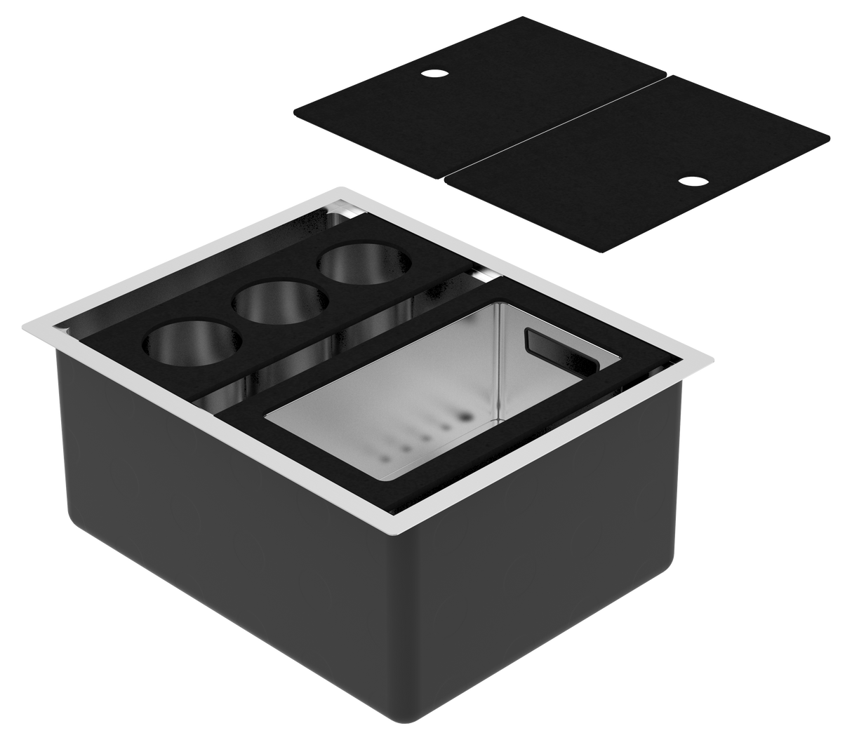 Al Fresco Outdoor 18" DM Party Sink Kit (w/ Fibre- Rock Covers, Bottle Guide, Ice Bucket)