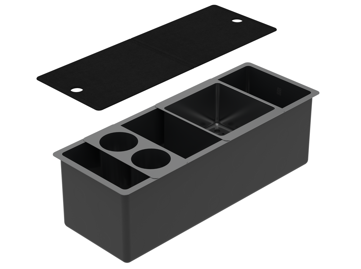 Party Panama - Black Pearl 26" DM Party Bar Station and Trough Sink with Accessories