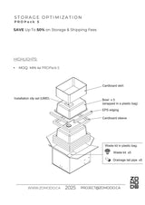 Zomodo Lucia U undermount kitchen sink PROPack of 5 packaging diagram showing bowls, clips and waste kits in box