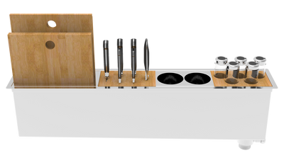 Panama Slim 35" Chef Prep Station and Trough Sink with Accessories