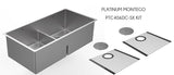 Platinum - Sonix 34" 50/50 Double Low Div Sink, Undermount, 16 Gauge, R15 (Inc. Roll Grid + Drain Cover)