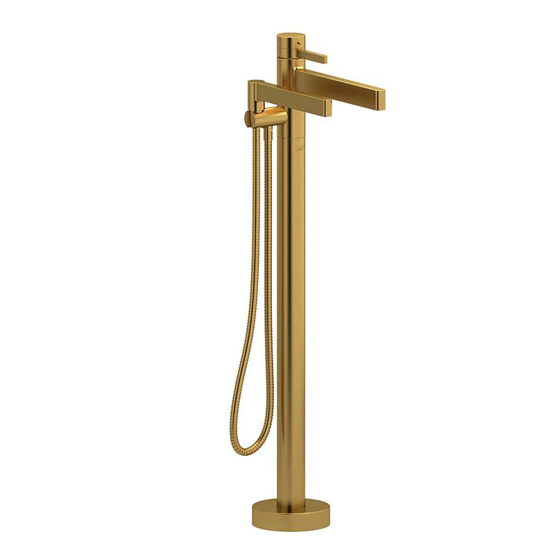 Paradox 2-way Type T (thermostatic) coaxial floor-mount tub filler with hand shower trim