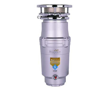 1/3 HP Disposer, 3-Bolt Mount Matte Silver