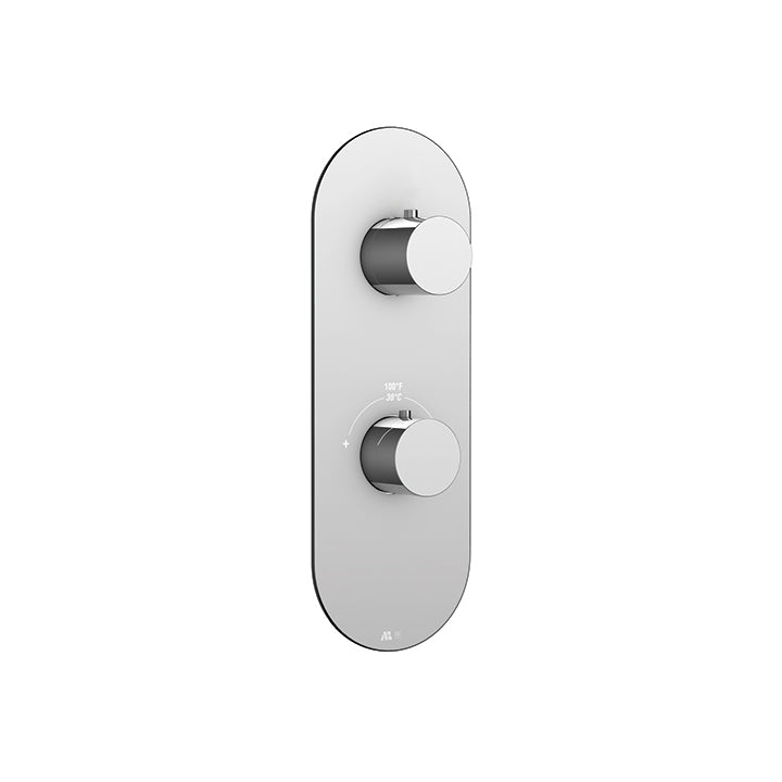 Round trim set for TURBO thermostatic valve 2-way, shared functions