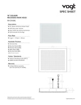 16" CEILING MOUNTED SHOWER HEAD