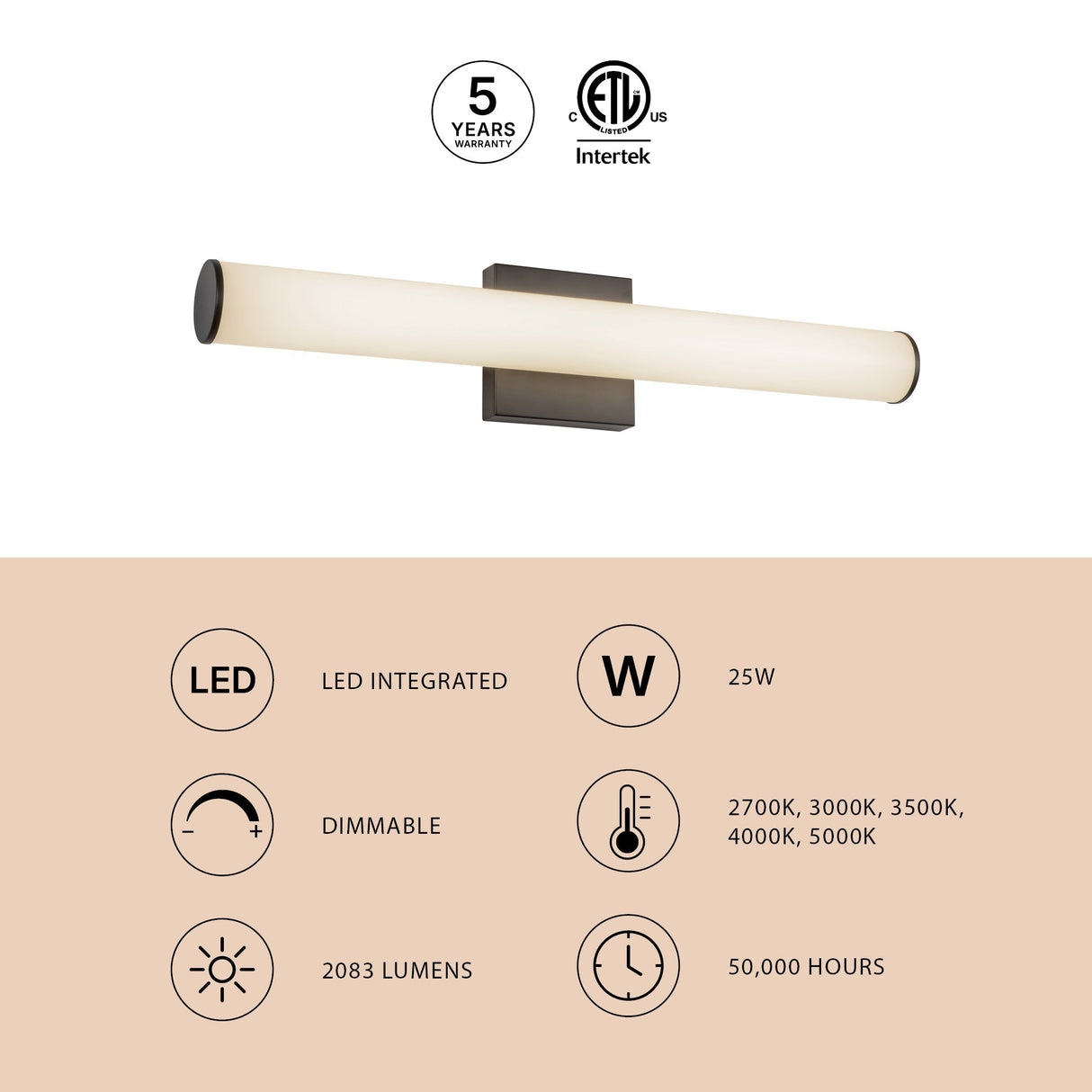 Kuzco Vibe Rico 24-in Wall/Vanity Light