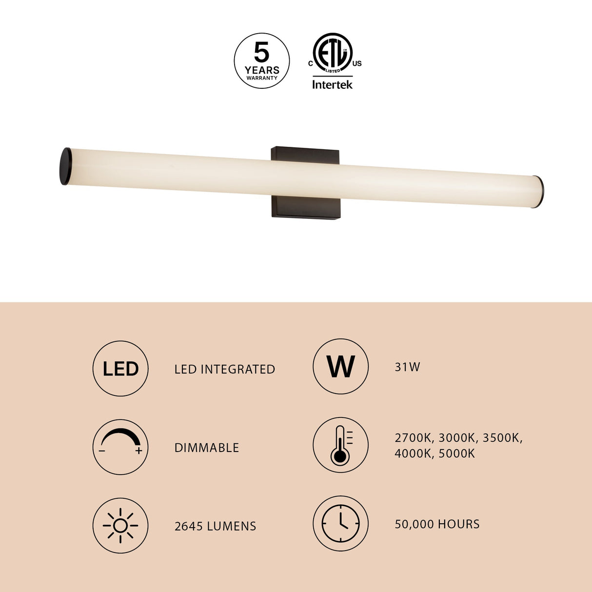 Kuzco Vibe Rico 36-in Wall/Vanity Light