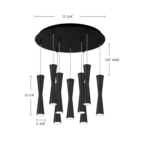 Kuzco Robson 2-in 9 Head Multi Pendant