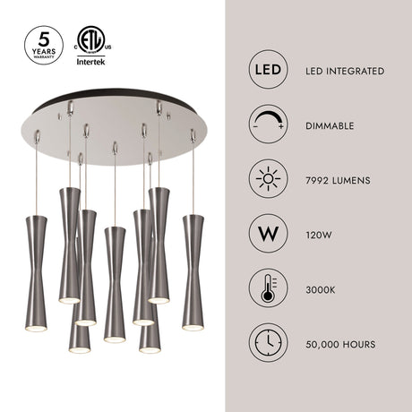 Kuzco Robson 2-in 9 Head Multi Pendant