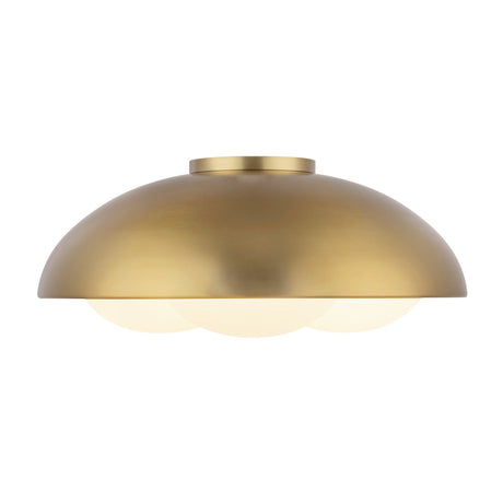 Alora Mood Robyn 16-inch flush mount in Brushed Gold, side view of the dome shade