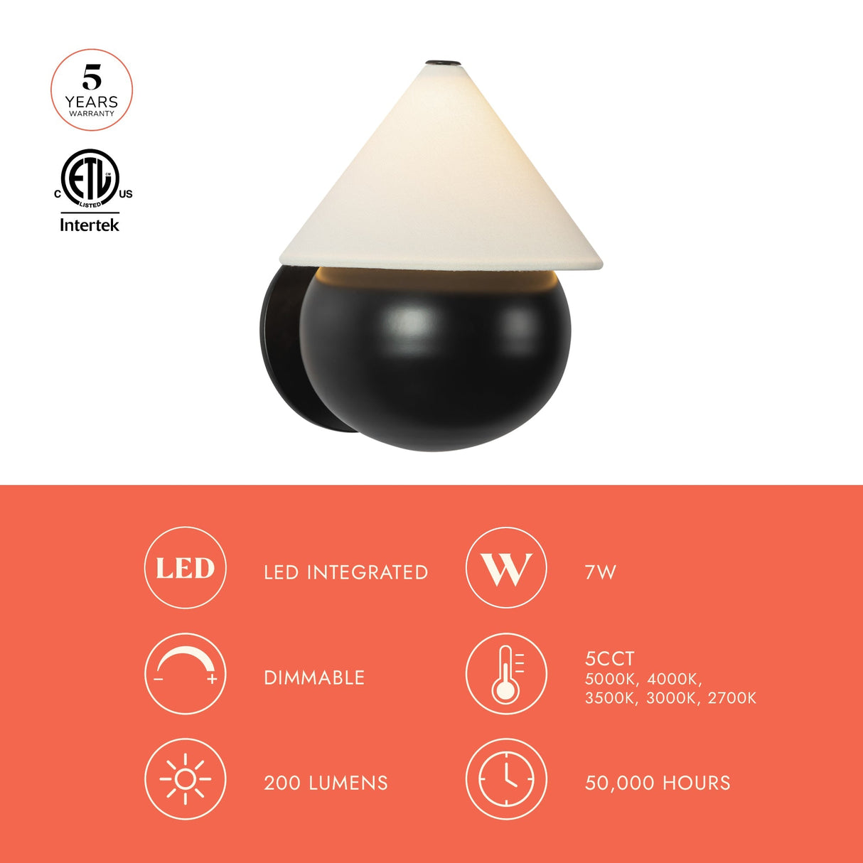 Alora Mood Rowan 7-in Wall/Vanity Light