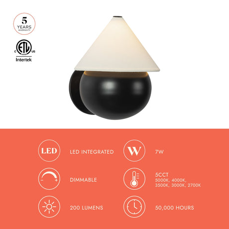 Alora Mood Rowan 7-in Wall/Vanity Light
