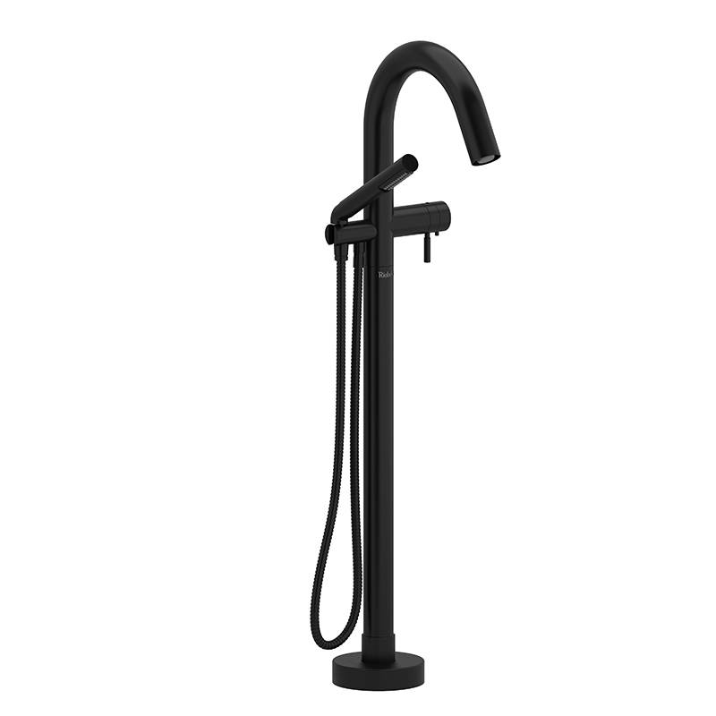 Riu 2-way Type T (thermostatic) coaxial floor-mount tub filler with hand shower trim