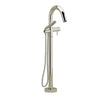 Riu 2-way Type T (thermostatic) coaxial floor-mount tub filler with hand shower trim