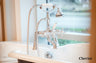 5100 SERIES Offset Deck-Mount Tub Filler - Cross Handles - Porcelain Accents 5106