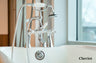 5100 SERIES Offset Deck-Mount Tub Filler - Cross Handles - Porcelain Accents 5106